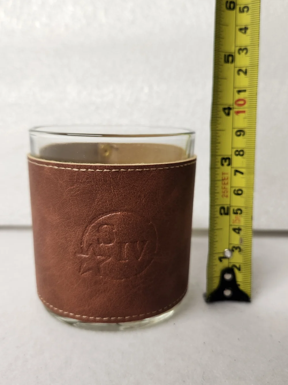 Makers Mark SIV Bourbon Whiskey Leather Wrapped Rocks Glasses Tumblers Set of 4